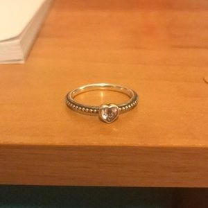 Pink heart pandora ring size 52